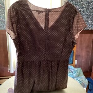 Garnet Hill brown polka dot dress, size 18, NWOT